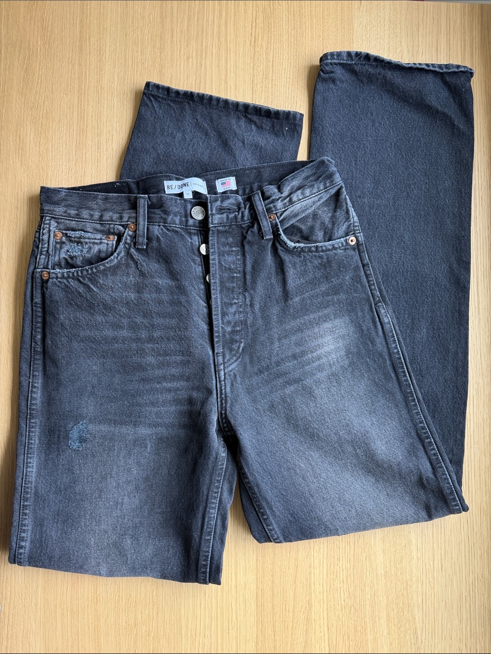 RE/DONE Black High Rise Loose Size 27 - Picture 4 of 4